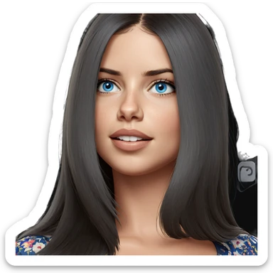 portrait of a girl with blue eyes sticker