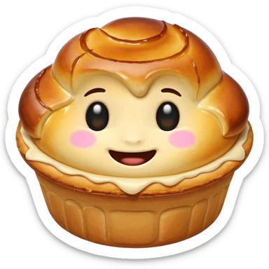 Pastel de nata, cute emoji style sticker