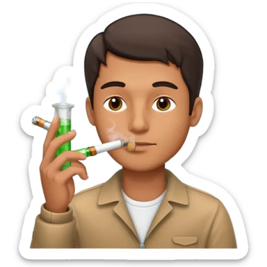 Man smoking from pong sticker