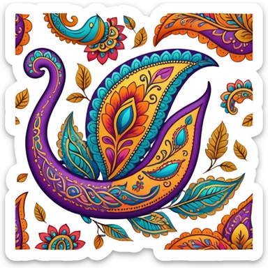 Beautiful paisley pattern in Indian style sticker