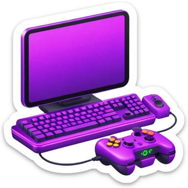 neon Purple gaming  sticker
