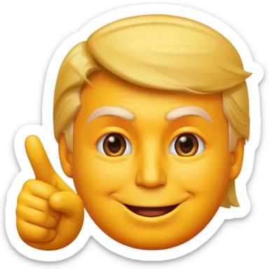 make the donald trump pointing face as a yellow emoji face sticker