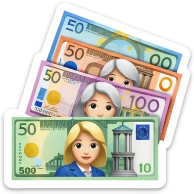 euro bills sticker