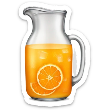 Jug of orange juice with ice sticker