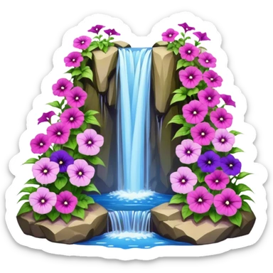 spring with flowers waterfall sticker