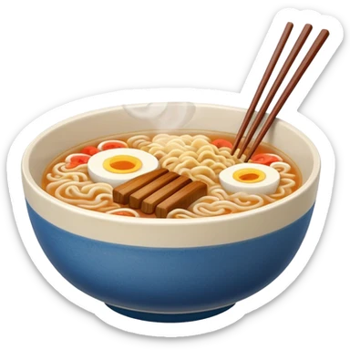ramen bowl with two chopsticks sticker
