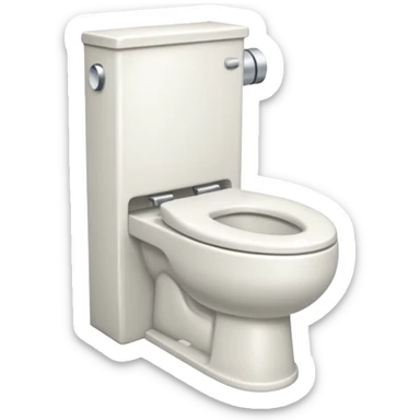 toilet with a door sticker