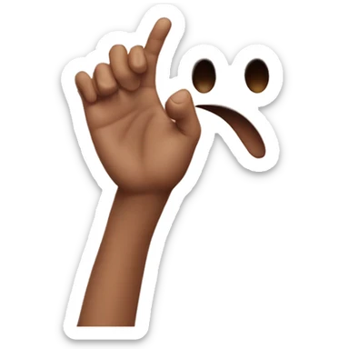 shy emoji slapping other hand sofly  sticker