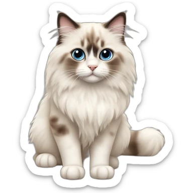 cute ragdoll cat sticker
