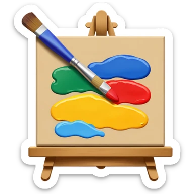 Canvas mid-painting (broad strokes) sticker