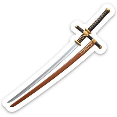 samurai training wooden sword object icon, traditional bokken, smooth polished wood, katana shape, simple guard, 3D cartoon, mobile game icon style, centered, clean background, soft shadow, no text, no watermark
 sticker