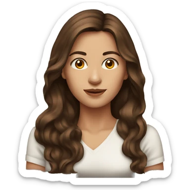 brown hair portrait women  sticker