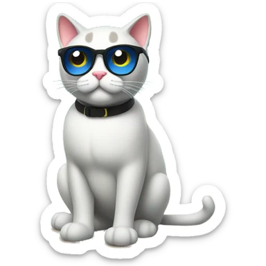 a cool cat on a tropical vacation sticker