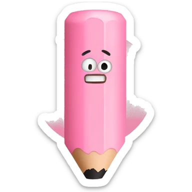 Pastel pink crayon sticker