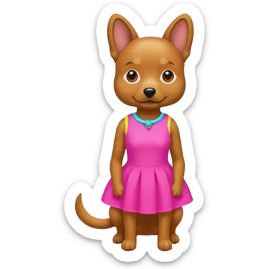 DOG wearring neon fashion dress sticker