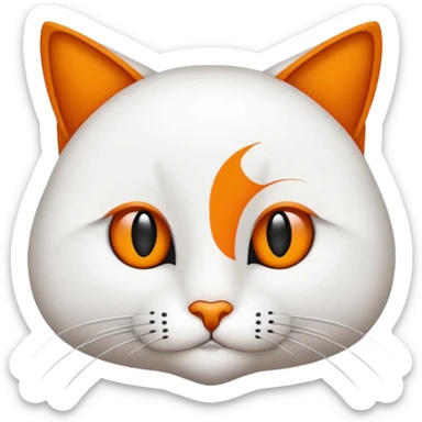 Kedi şeklinde Gülen bir yüz sticker