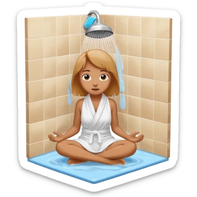 girl sitting on shower floor sticker