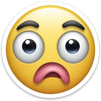 toungue out emoji but with mysterious cute look away eyes sticker