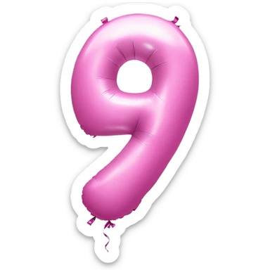 pink balloon shaped like number 19 sticker