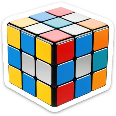 Transparent glass Rubix cube sticker