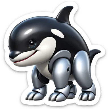 black tubby orca robodog sticker