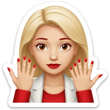A normal human emoji with nails💅 this emoji but without the nail polish, a female with polished nails 💅  sticker