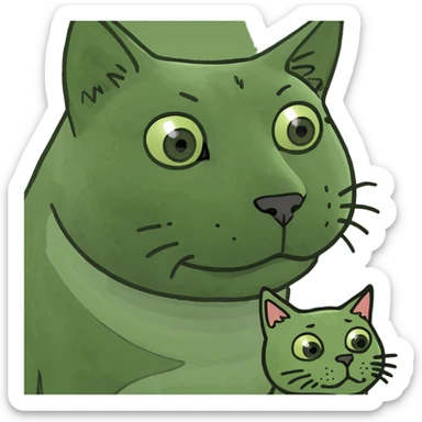 Gay cat with dog sticker