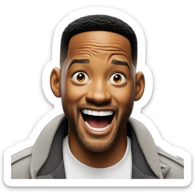 Happy shocked will smith sticker