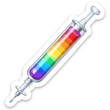 rainbow medicine in a syringe sticker