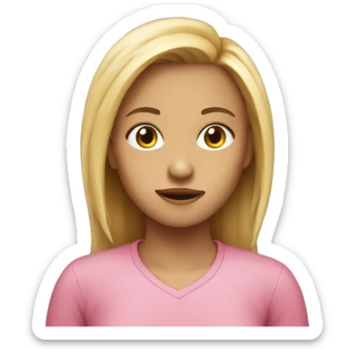 Girl that has been left on read for a 1hour sticker