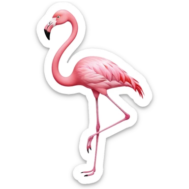 flamingo balancing on one leg sticker