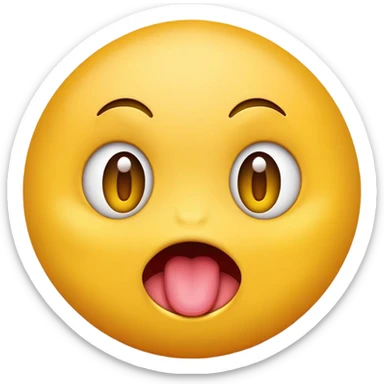 a emoji with tongue out and eyes wide and it looks like a round yellow emoji that doesn’t look like a human sticker