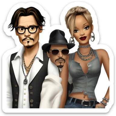 Johnny Depp and Rihanna  sticker