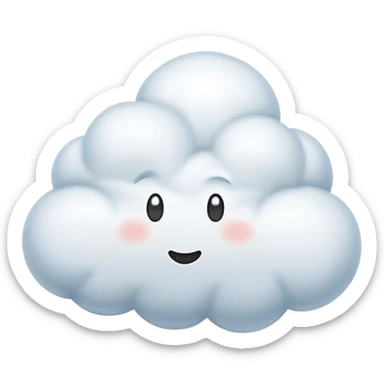 An emoji of a small, cartoon-style cloud puff, usually depicted as a soft, curved shape, representing a fart or gust of air. sticker