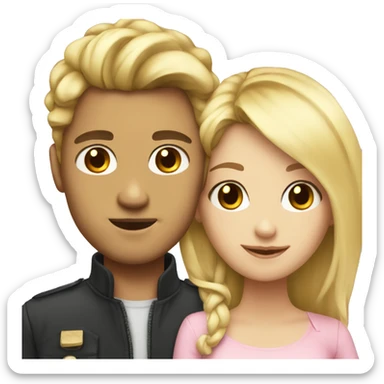 Blonde guy and pretty girl best friends  sticker