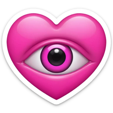 A neon heart with a dark eye in the center sticker
