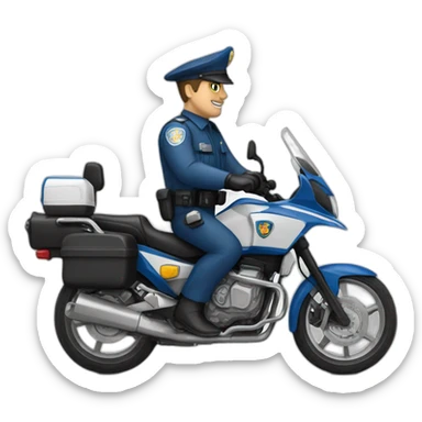 Polizist Motorrad sticker