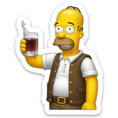 Homer qui bois du sirop sticker