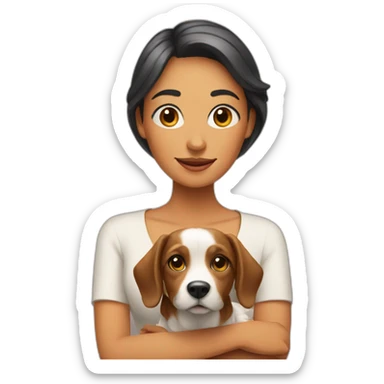 Lady with a dog sticker