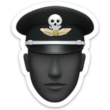 realistic-black-officer-hat-with-small-white-skull-symbol sticker