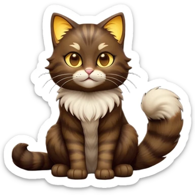 cinematic-[showshoe cat]-realistic-full-body-sitting-emoji,-tail-curled-playfully-around-its-paws,-head-tilted-dramatically,-fluffy-[dark brown mask]-fur,-simplified-yet-realistic-focused-features,-highly-detailed,-glowing-with-an-almost-sarcastic-glow sticker