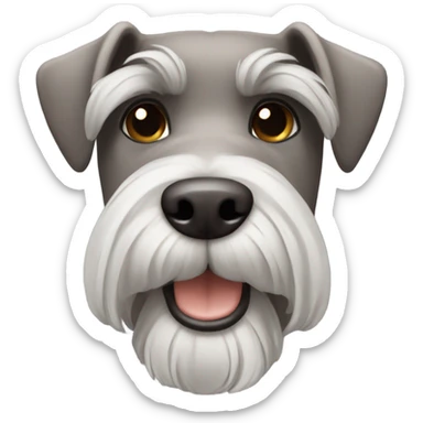 Brownish grey schnauzer head sticker