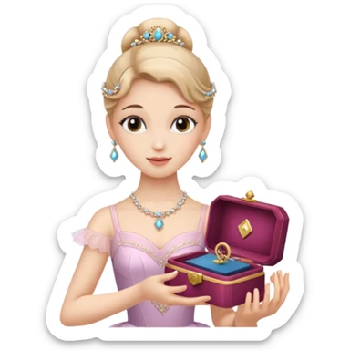 Ballerina captions Jewelry Music Box sticker