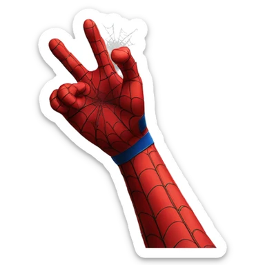 Spiderman hand posição lançar teia sticker