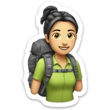 famale Backpackers with ponytail sticker