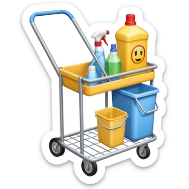 cleaning cart sticker