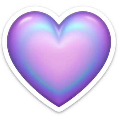 Iridescent light purple heart. sticker