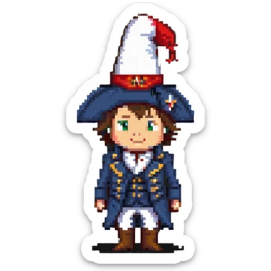 Napoleon Bonaparte with bicorn hat and hand in coat sticker