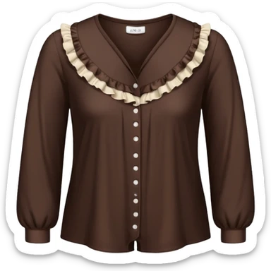  Dark brown pajamas with light cream ruffles  sticker