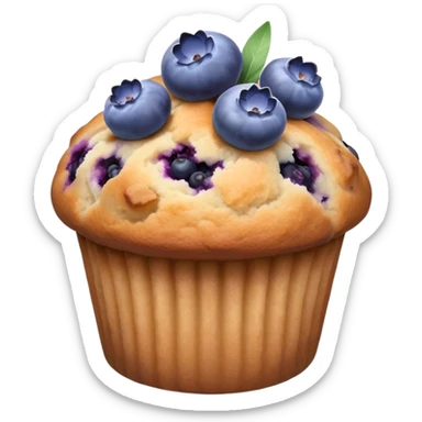 Blueberry muffin with lavender sprigs  sticker